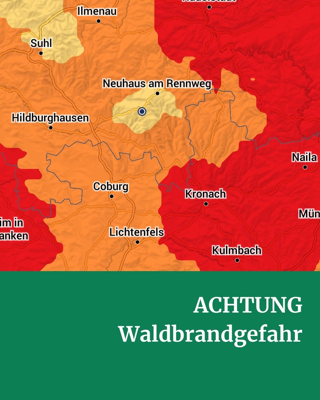 HOHE WALDBRANDGEFAHR - ACHTUNG IM WALD! - Bild 1