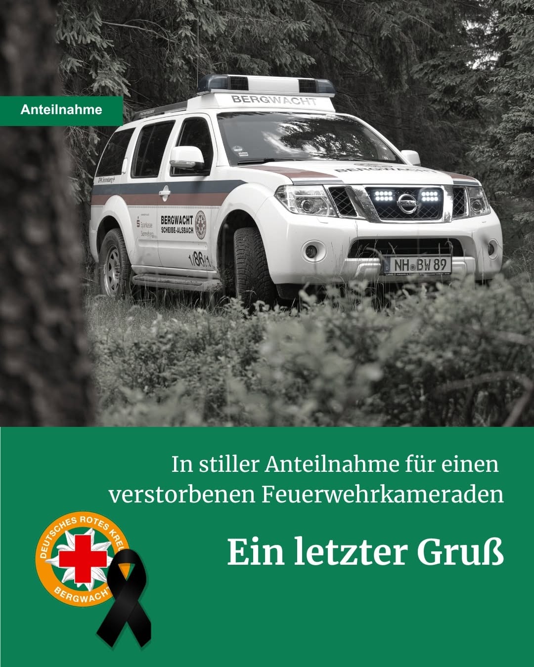Mit großer Trauer nehmen wir Abschied von einem Kameraden der Feuerwehr Sonneberg. - Bild 1